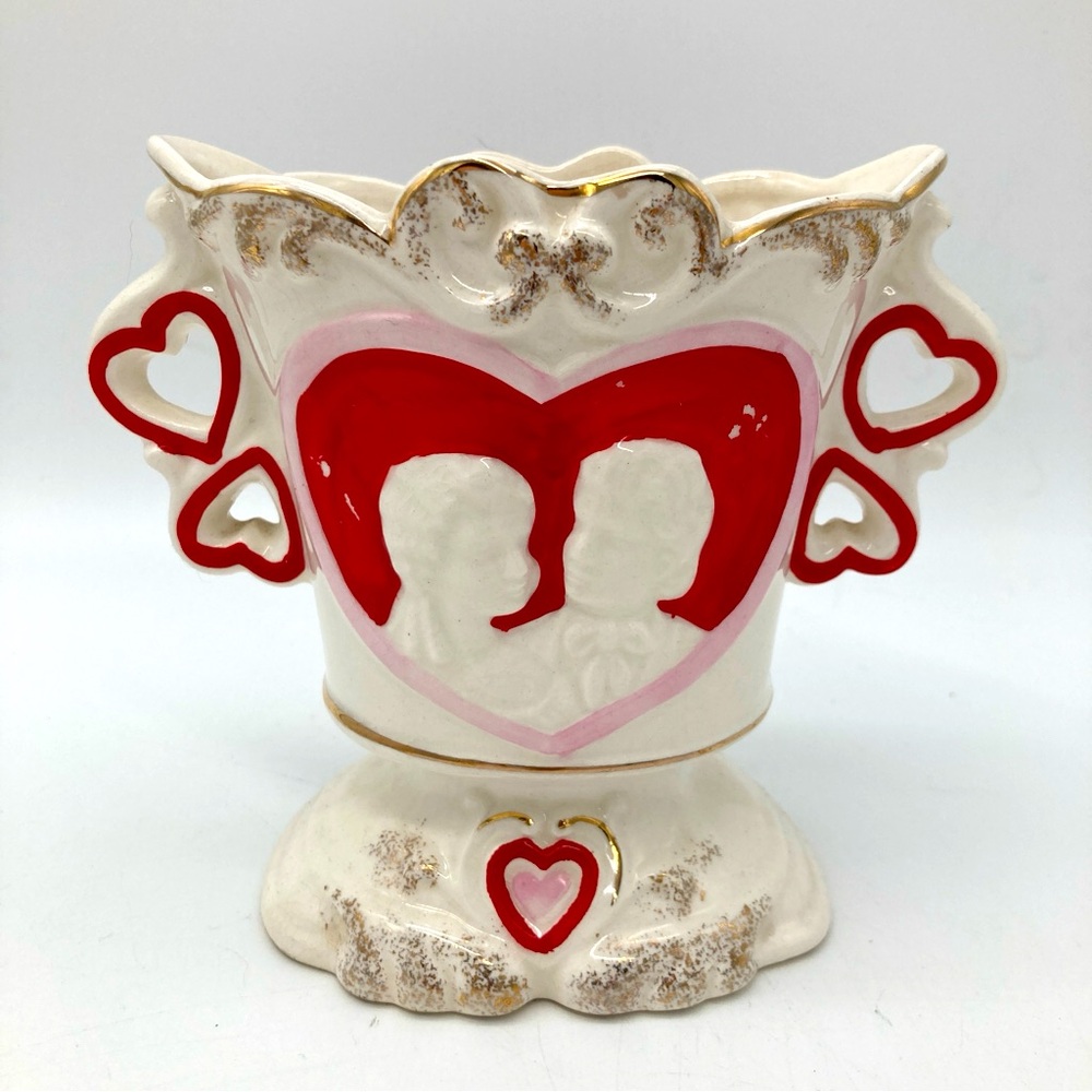 Vintage Relpo Valentines Day Figural Ceramic Vase